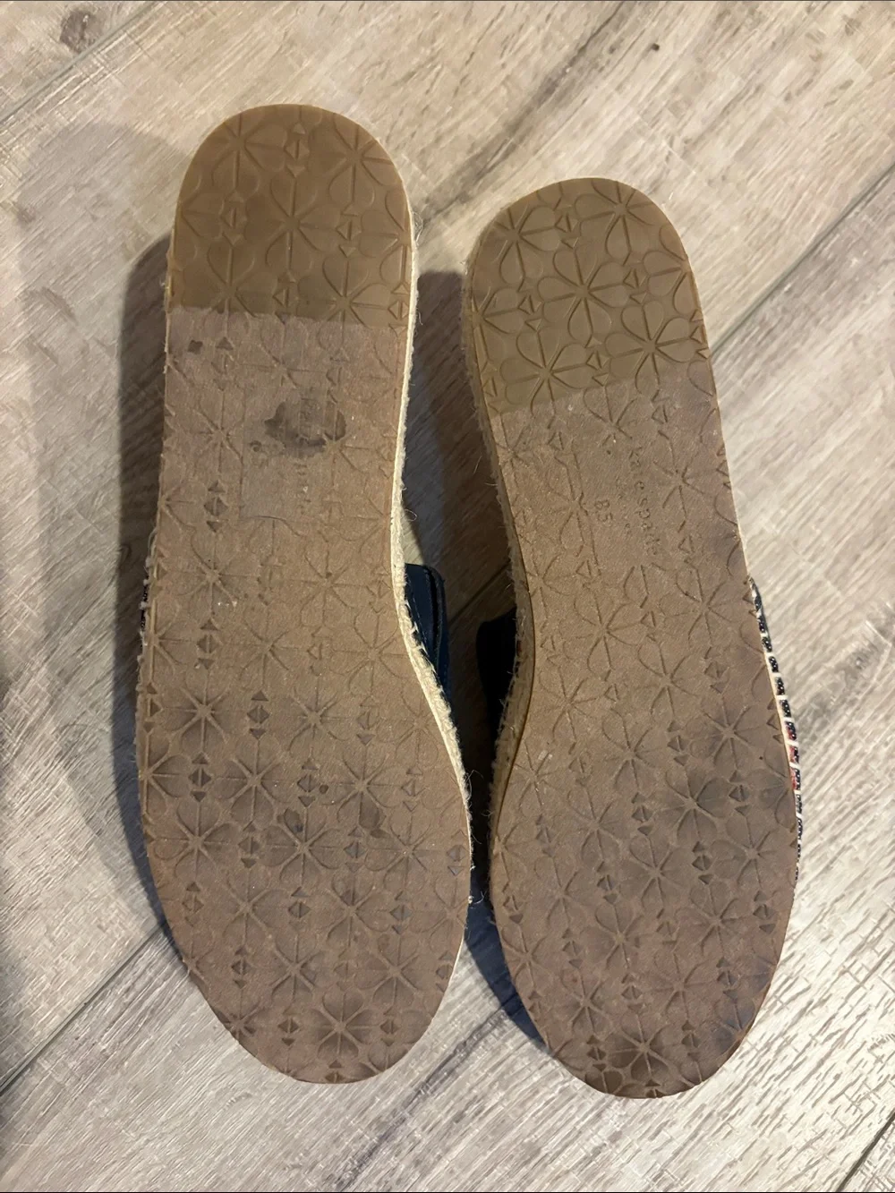 kate spade Navy Embroidered Cherry Espadrille Mules